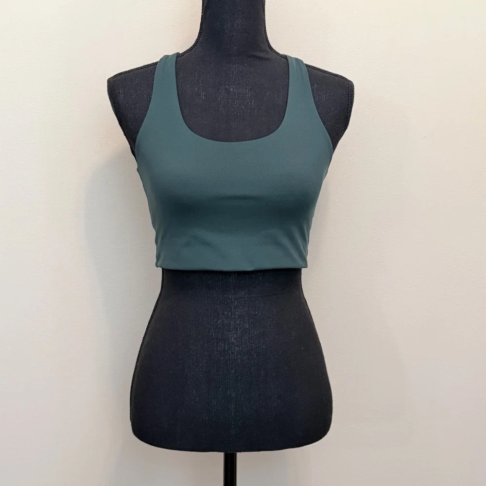 Girlfriend Collective Paloma Sports Bra Green Longline Womens S Med Impact Racer
